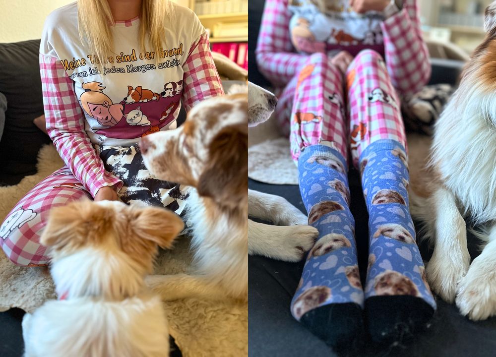 Zwei Bilder vom personalisierten Pyjama