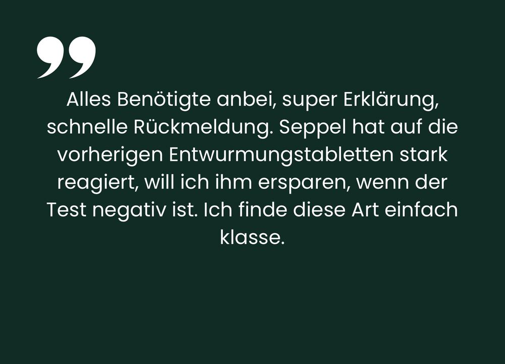 Bewertung des vetevo Wurmtests