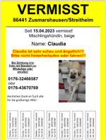 Suchmeldung-Claudia-Bild