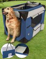Hundebox aus Stoff - faltbar, Farbe Blau, Größe XXXL-Beitrag-Bild