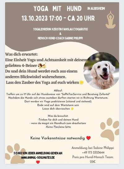 %{de_profession_title}-Yoga mit Hund am Warteturm in Albisheim-Bild