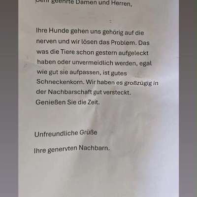 Giftköder-Evtl Schneckenkorn Gefahr-Bild