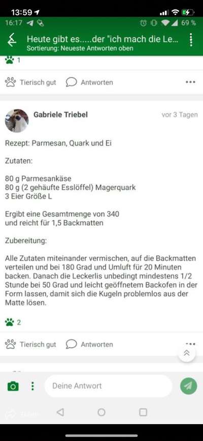 Heute gibt es.....der "ich mach die Leckerlis-Selber-Thread"-Beitrag-Bild