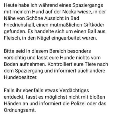 Giftköder-Präparierte Köder!-Bild