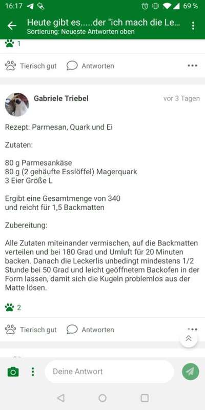 Heute gibt es.....der "ich mach die Leckerlis-Selber-Thread"-Beitrag-Bild