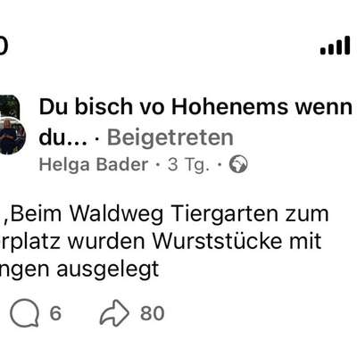 Giftköder-Wurststücke mit Rasierklingen-Bild