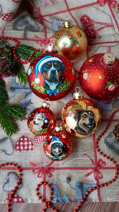 %{de_profession_title}-Tierportrait auf einer Weihnachtskugel-Bild