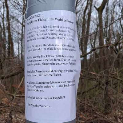 Giftköder-Warnung vor Giftködern-Bild