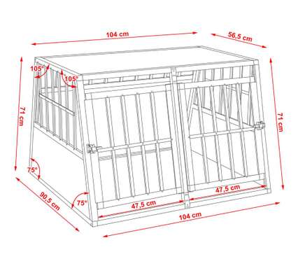 Hundetransportbox - doppel - mit schräger Rückwand-Beitrag-Bild