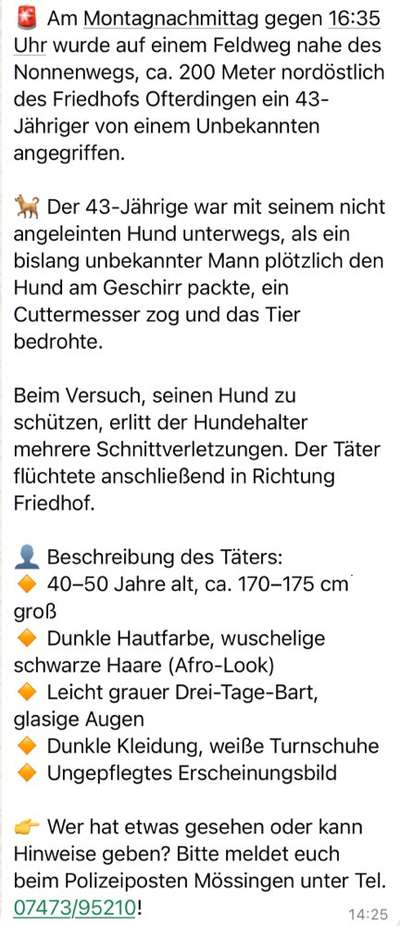 Giftköder-Messerangriff von Unbekannten-Bild
