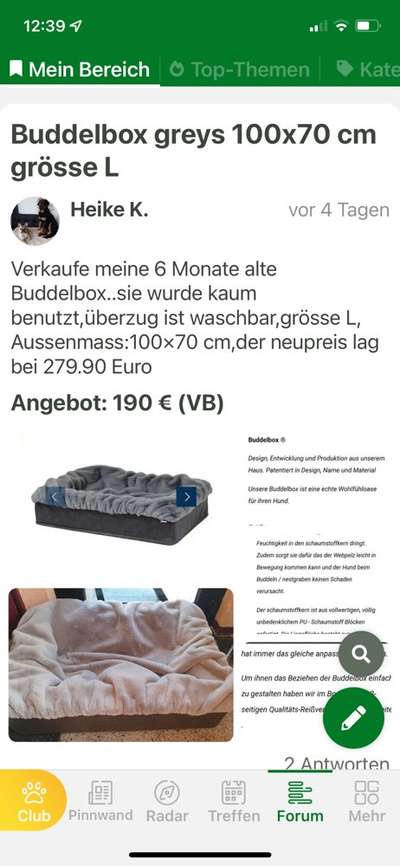 SUCHE: Dieses Hundebett-Beitrag-Bild