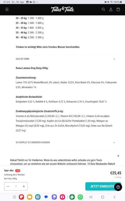 Hochwertiges / Bedarfsgerechtes Nassfutter (ohne Barfen), welches nur?-Beitrag-Bild