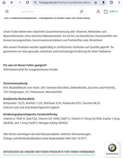 Hochwertiges / Bedarfsgerechtes Nassfutter (ohne Barfen), welches nur?-Beitrag-Bild