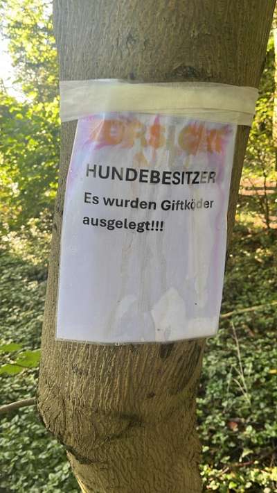 Giftköder-Hinweis auf Giftköder-Bild