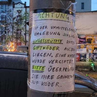 Giftköder-Warnung vor Rattengift-Bild