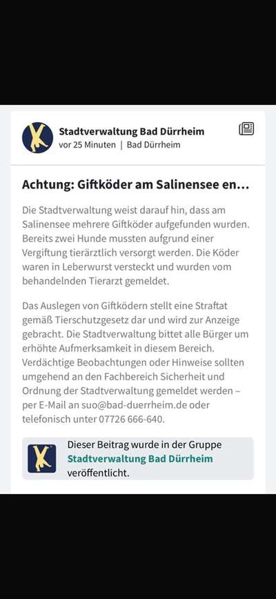 Giftköder-Giftköder am Salinensee-Bild