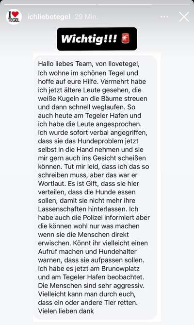 Giftköder-Mutwillige Verteilung von Gift-Bild