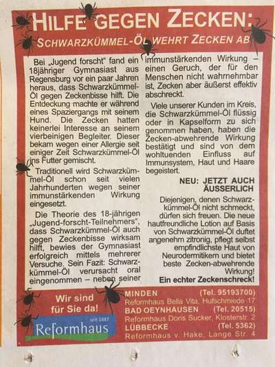 Immer wieder das leidige Thema Zecken-Beitrag-Bild