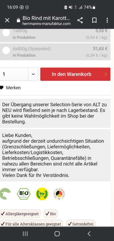 Hochwertiges / Bedarfsgerechtes Nassfutter (ohne Barfen), welches nur?-Beitrag-Bild