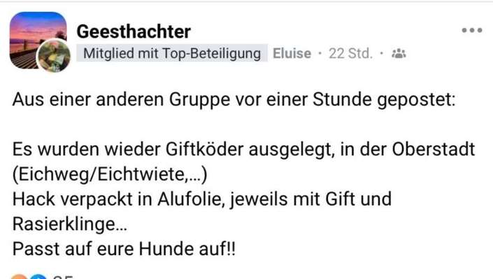 Giftköder-Achtung Giftköder Geesthacht-Oberstadt-Bild