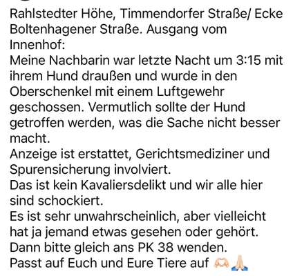 Giftköder-Schüsse auf Gassi Gänger-Bild