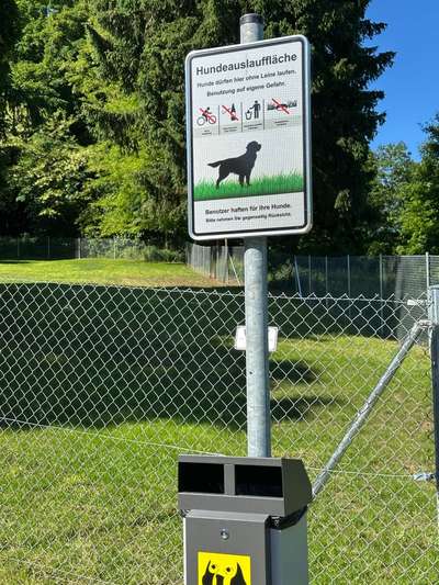 Hundetreffen-Umzäunte Hundeauslauffläche in Ettlingen Wilhelmstr am Wald-Bild