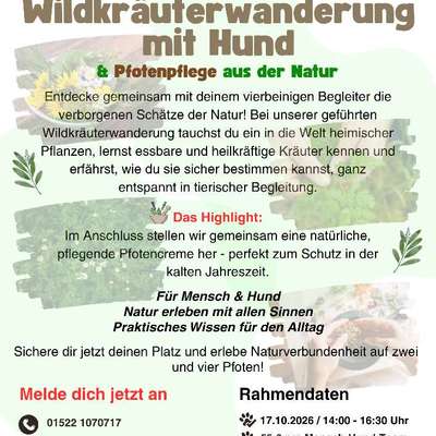 %{de_profession_title} Wilkräuterwanderung mit Hund %{location} – Dogorama