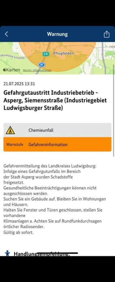 Giftköder-Chemieunfall Industriegebiet-Bild