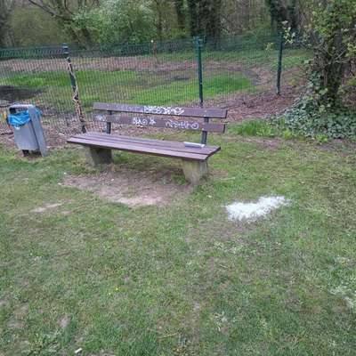 Giftköder-Weißes Pulver im Grünzug "in der Grund"-Bild