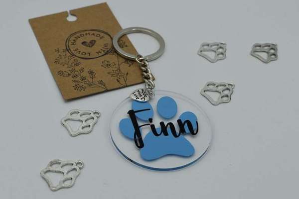 %{de_profession_title}-Pfote personalisierter Schlüsselanhänger-Bild