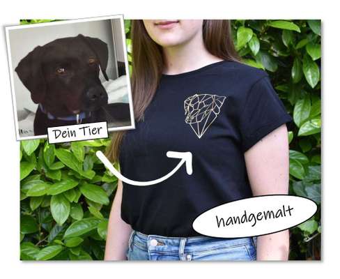 Giftköder-Geom. Tierzeichn. - Shirt schwarz / gold-Bild