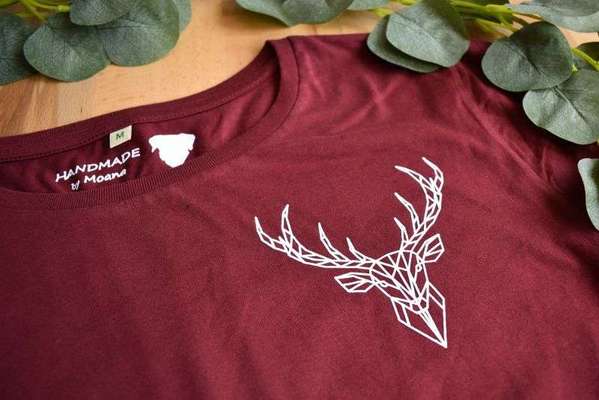 Giftköder-Geom. Tierzeichn. Shirt burgundy / weiß-Bild