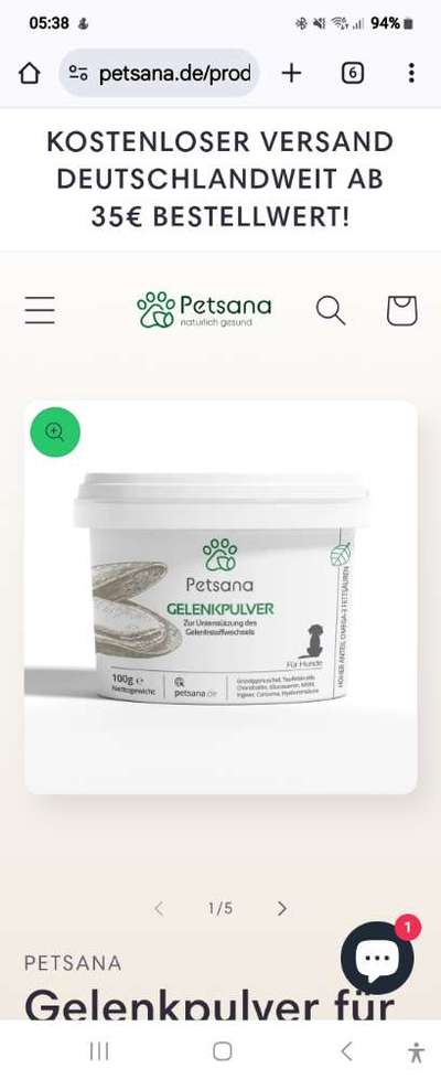 Gelenkpulver von Petsana-Beitrag-Bild