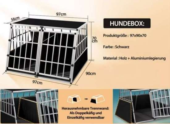 Cadoca Alu Auto Hundetransportbox XXL 97x90x70cm-Beitrag-Bild