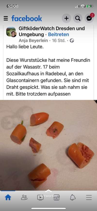 Giftköder-Wiener m. Draht-Bild