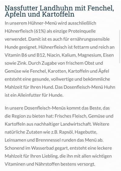 Hochwertiges / Bedarfsgerechtes Nassfutter (ohne Barfen), welches nur?-Beitrag-Bild