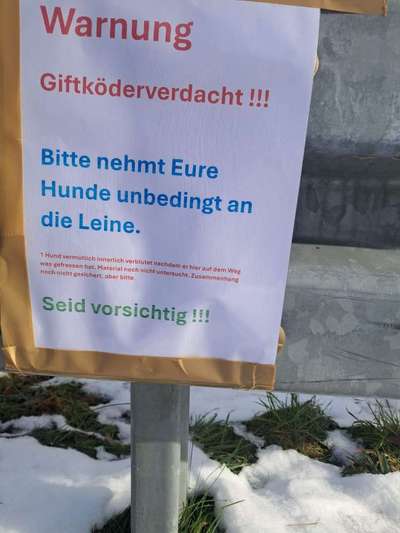 Giftköder-Hinweis Schild Giftköder-Bild