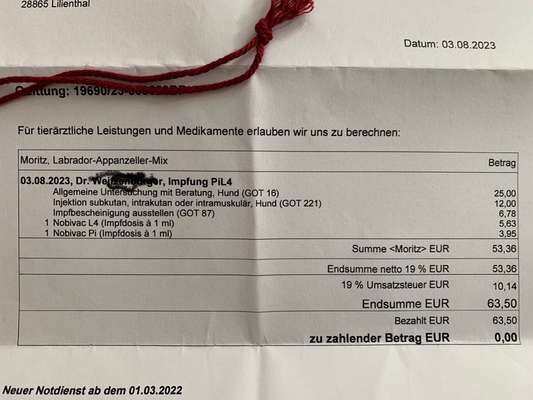 Tierarzt-Rechnung-Beitrag-Bild