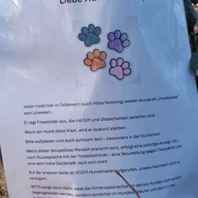 Giftköder-Warnung vor Giftködern-Bild