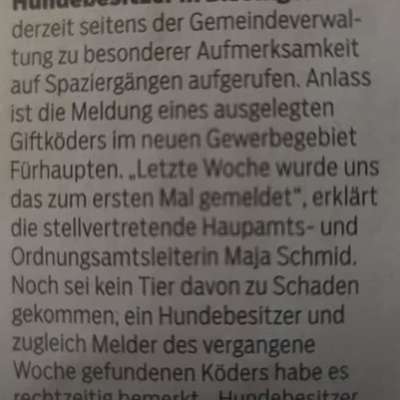 Giftköder-Giftköder Meldung-Bild