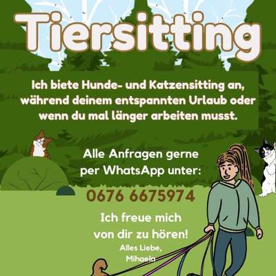 Gassi-Services-Tiersitterin mit Herz-Bild