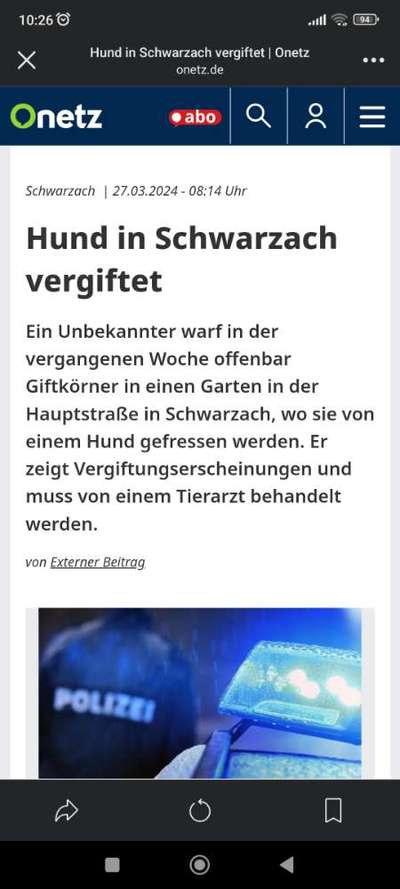 Giftköder-Achtung ! Giftköder in schwarzach-Bild