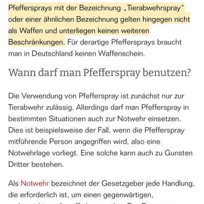 Einsatz von Pfefferspray/Tierabwehrspray erlaubt?-Beitrag-Bild