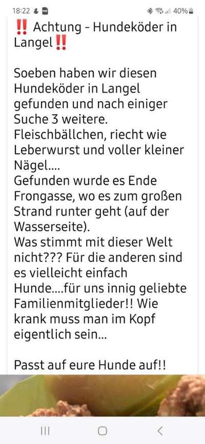 Giftköder-Leberwurst mit Nägeln-Bild