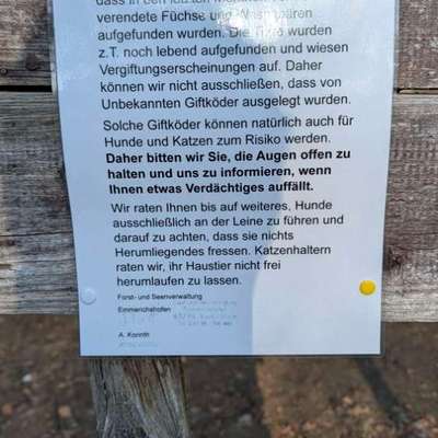 Giftköder-Vergiftete Tiere-Bild