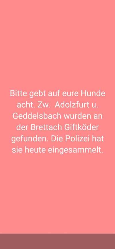 Giftköder-Giftköder zw. Adolzfurt und Geddelsbach-Bild