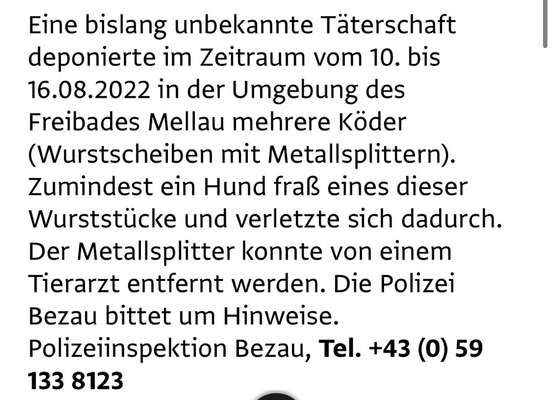 Giftköder-Mit Schrauben gespickte Wurst-Bild