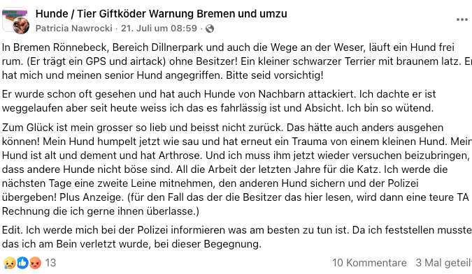 Giftköder-Aggressiver freilaufender Hund -Bild