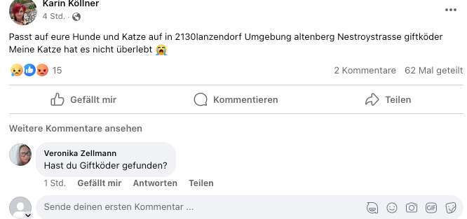 Giftköder-Vergiftete Katze-Bild