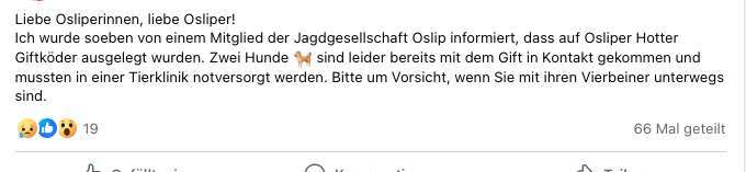 Giftköder-Giftköder Warnung durch Jäger-Bild